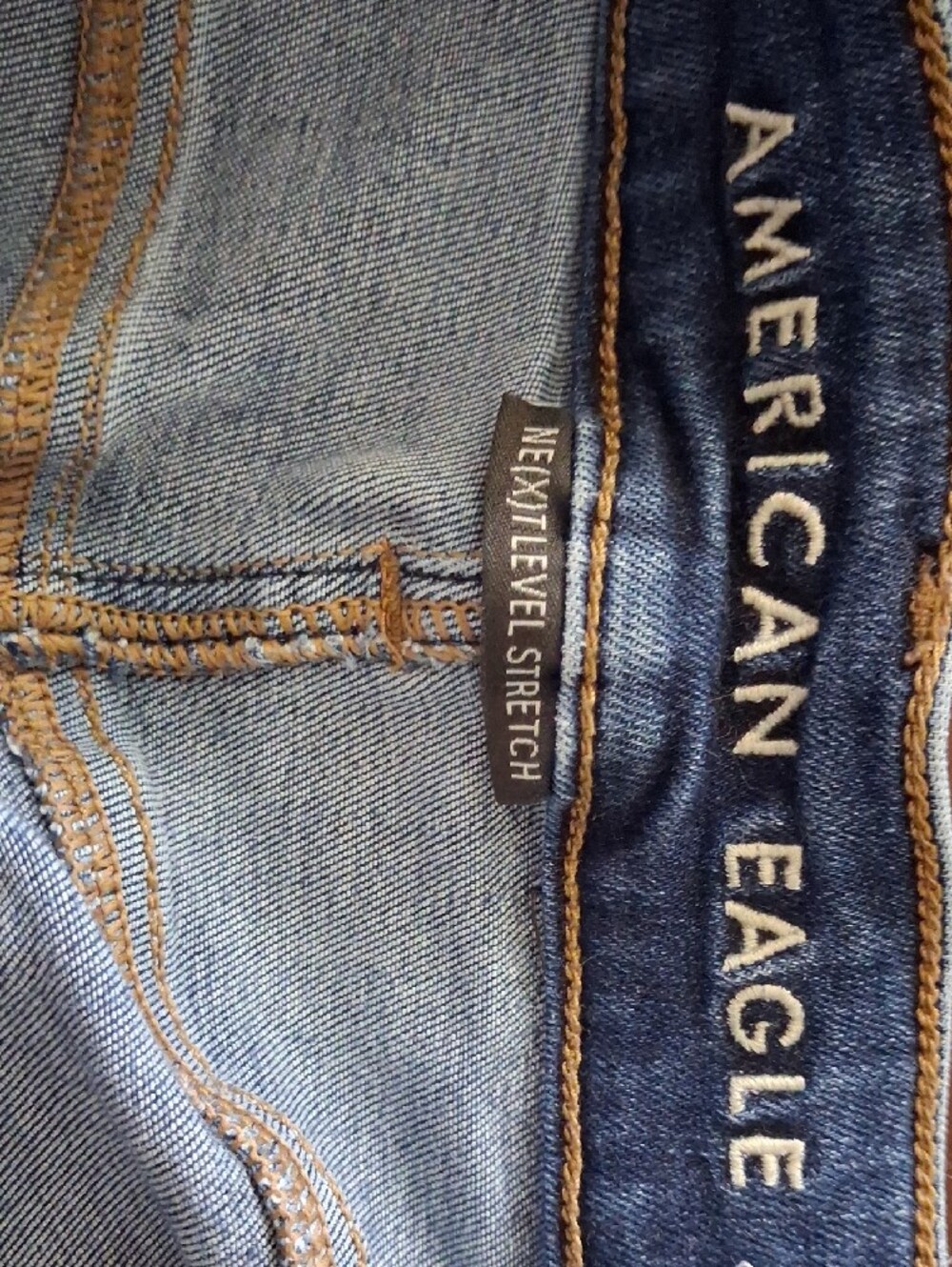 American Eagle Outfitters Dark Blue Ripped Skinny Jeans - Picture 3 of 4
